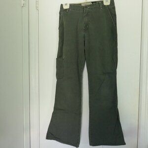 Y2K Hydraulic olive green flare leg bell bottoms khakis casual pants size 6